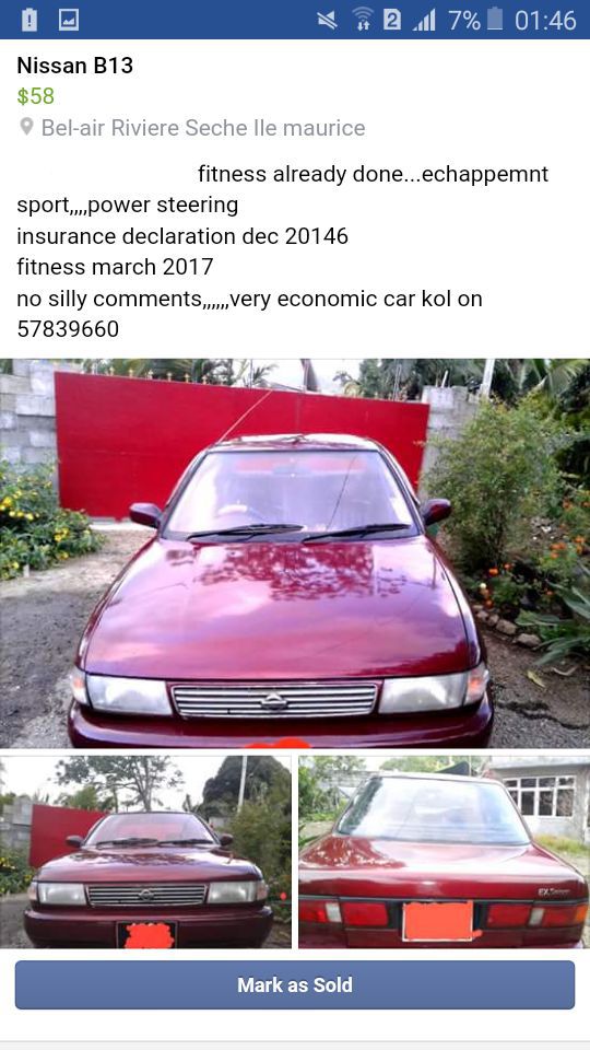 Nissan sunny in Mauritius